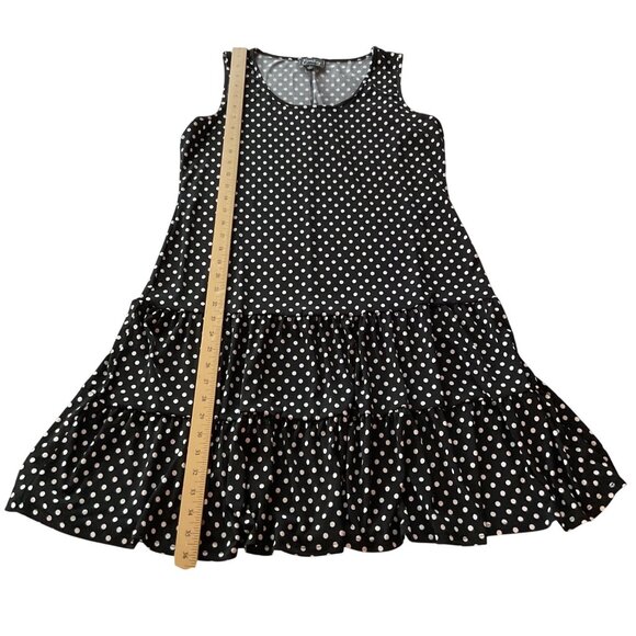 NWT Everlily Polka Dot Sleeveless Tiered Dress Black & White Size L new - Picture 8 of 11